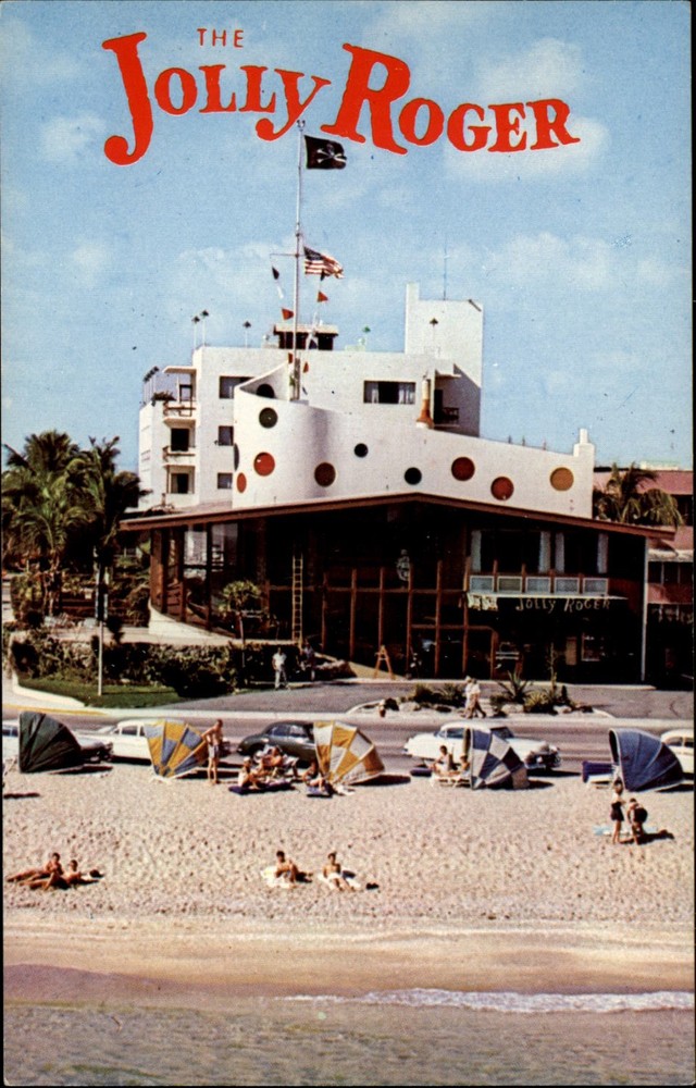 Jolly Roger Fort Lauderdale Florida vintage postcard e179