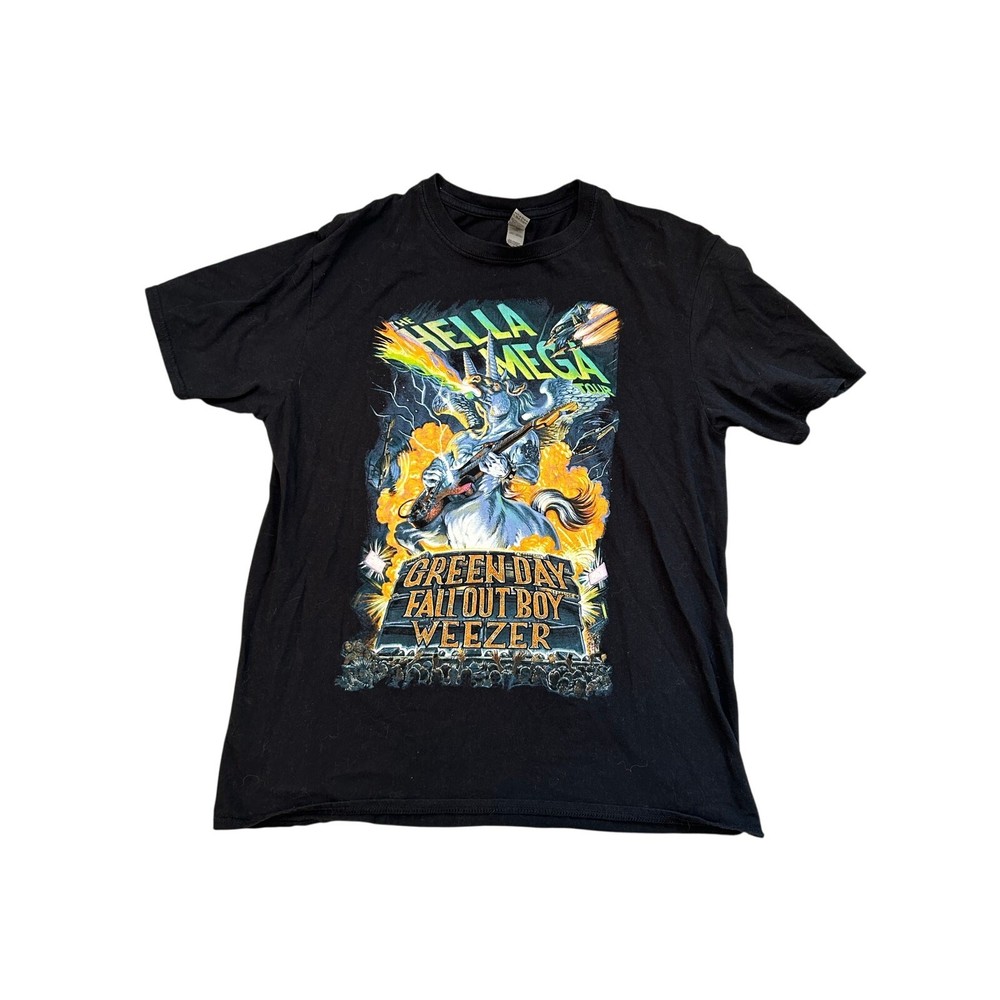 Weezer Fall Out Boy Green Day Hella Mega Tour Concert Tee Large
