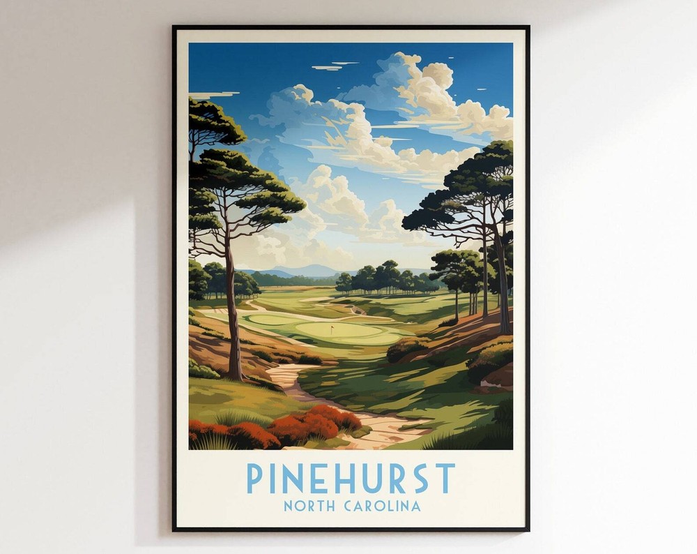 Pinehurst Golf Course Print United States North Carolina Poster Home Decor