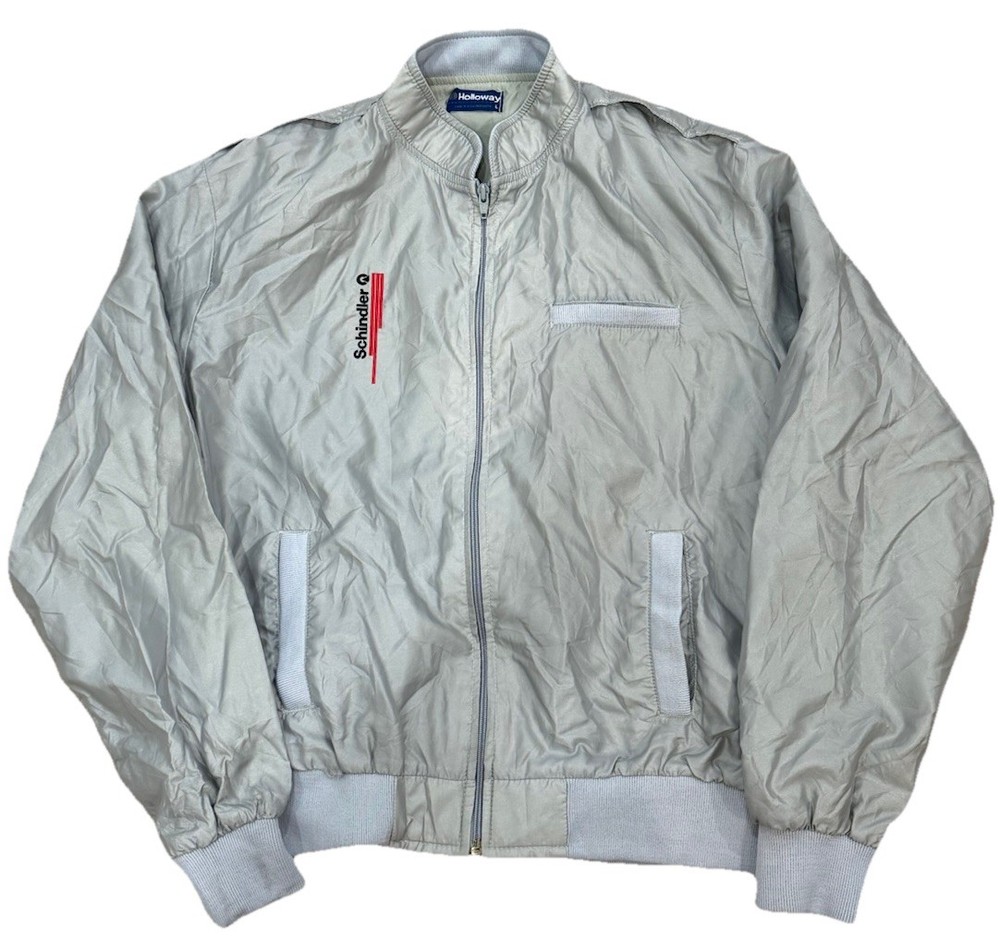 Vintage Holloway Gray Lightweight Zip Up Bomber USA Jacket Men’s Size Large