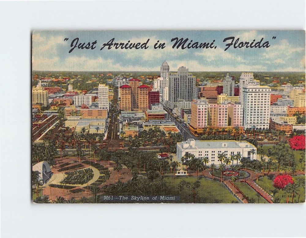 Postcard The Skyline of Miami Florida USA