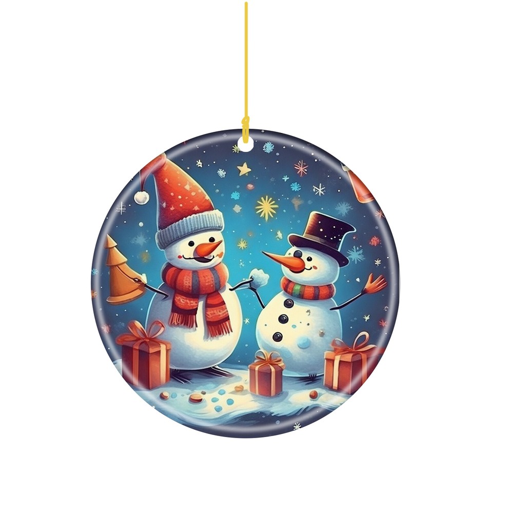 Custom Text name Personalized Image Refined Ceramic Deco Christmas decorations