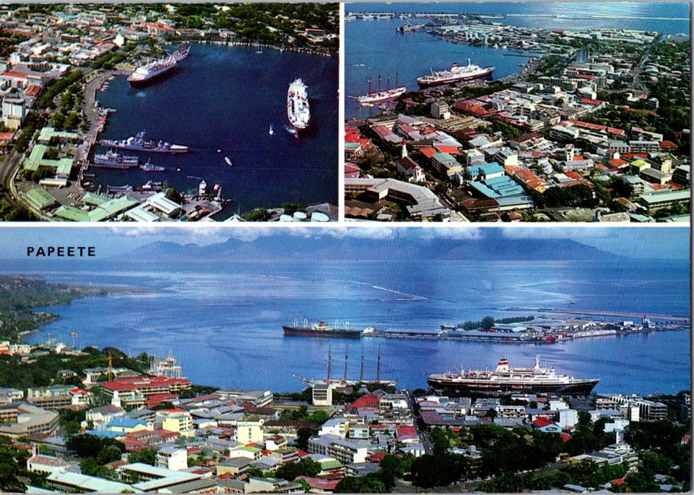 Vintage Postcard Papeete Tahiti French Polynesia Island Capital City