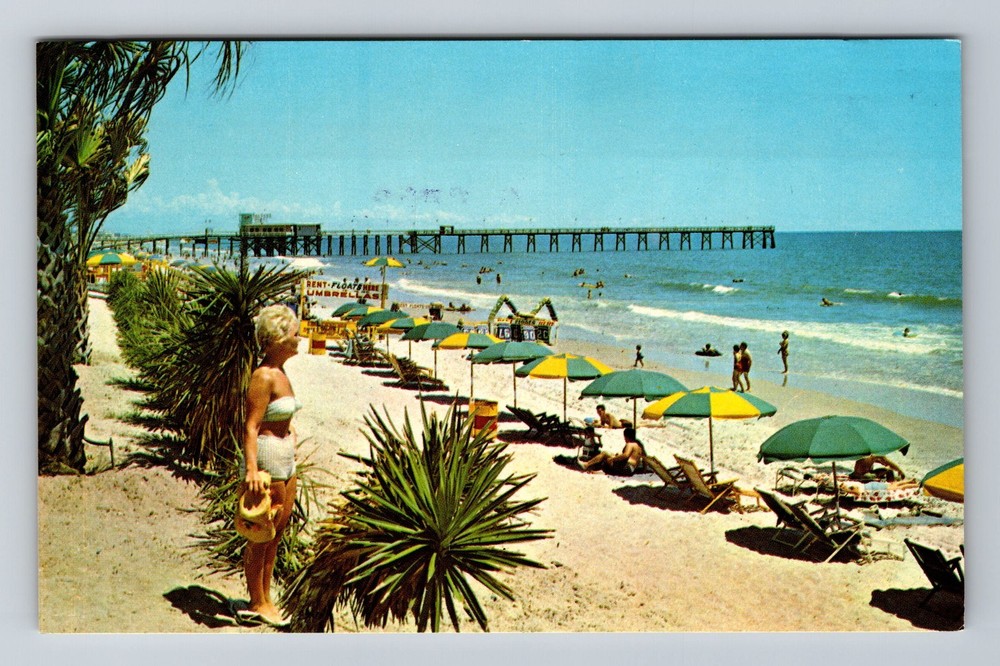 Myrtle Beach SC-South Carolina Scenic Greetings Boardwalk Pier Vintage Postcard