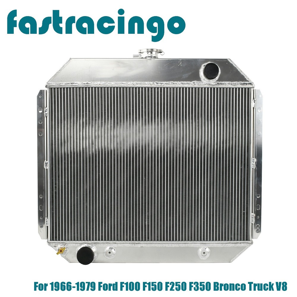 3 Row Aluminum Radiator For 1966-1979 Ford F100 F150 F250 F350 Bronco Truck V8