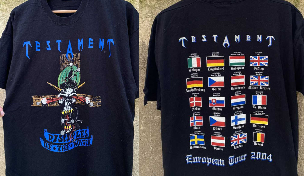 Rare Testament Testament European Tour 2 side T-shirt Size S to 5XL BA513