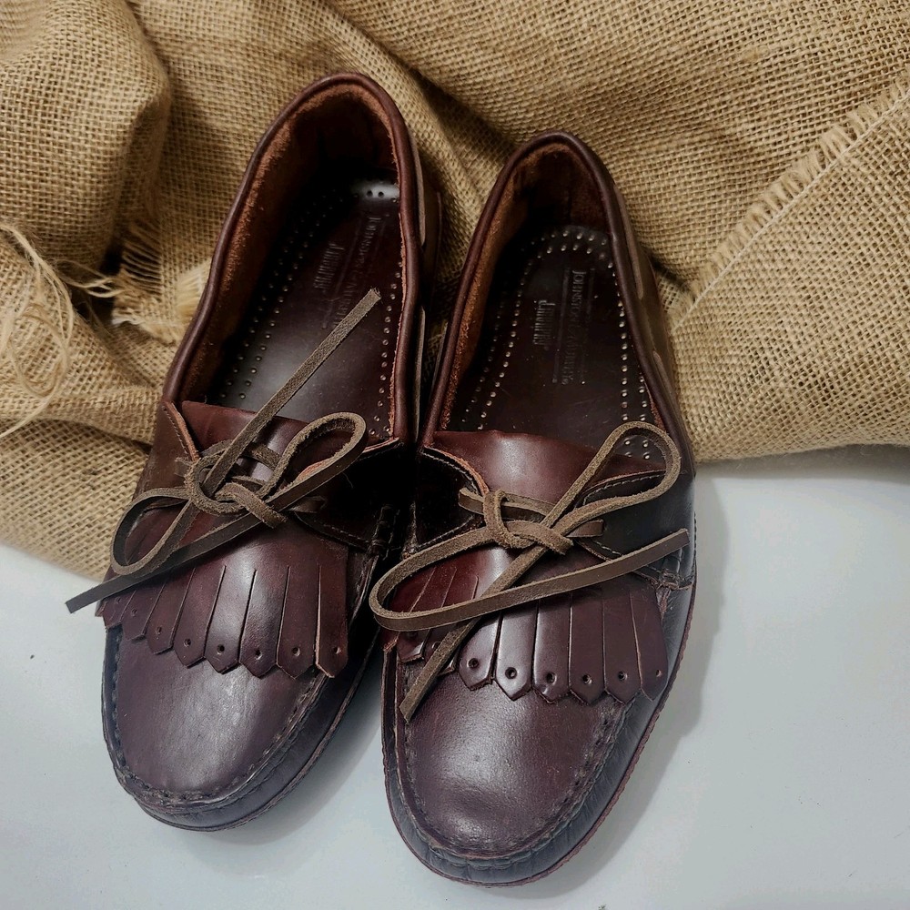 Johnston & Murphy Aristocraft Brown Leather Kiltie Loafers Men’s 8 Moc Toe