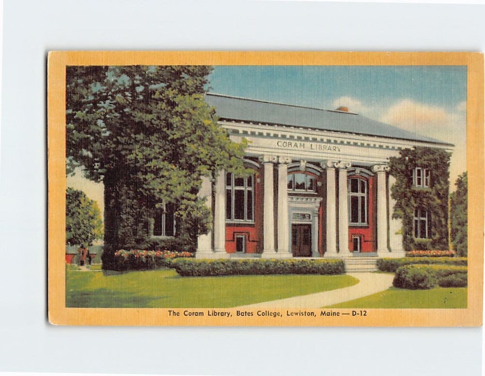 Postcard The Coram Library Bates College Lewiston Maine USA