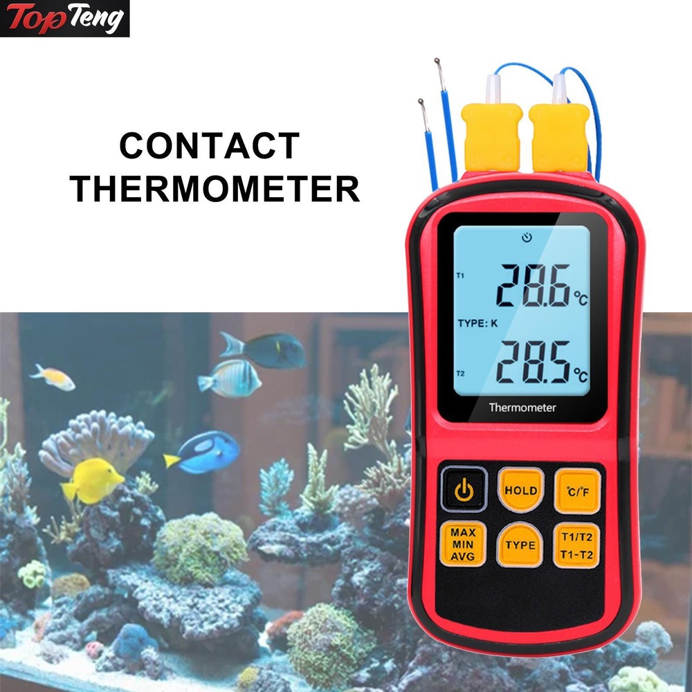 Digital Thermocouple Thermometer Temperature Dual-channel Meter Tester LCD