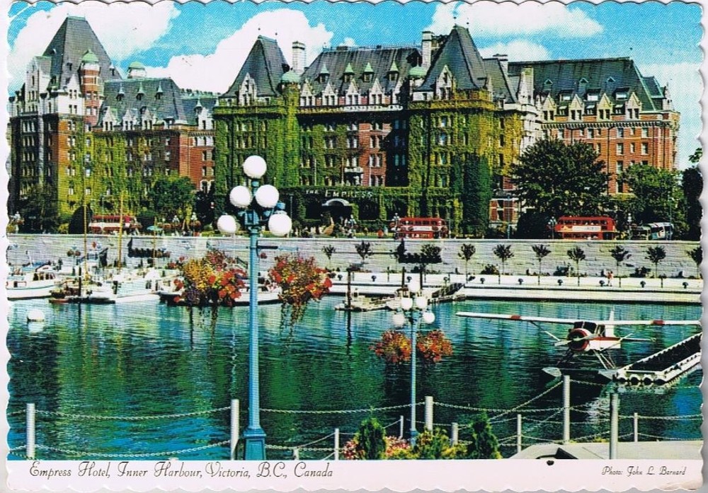 British Columbia Postcard Victoria Empress Hotel Inner Harbour