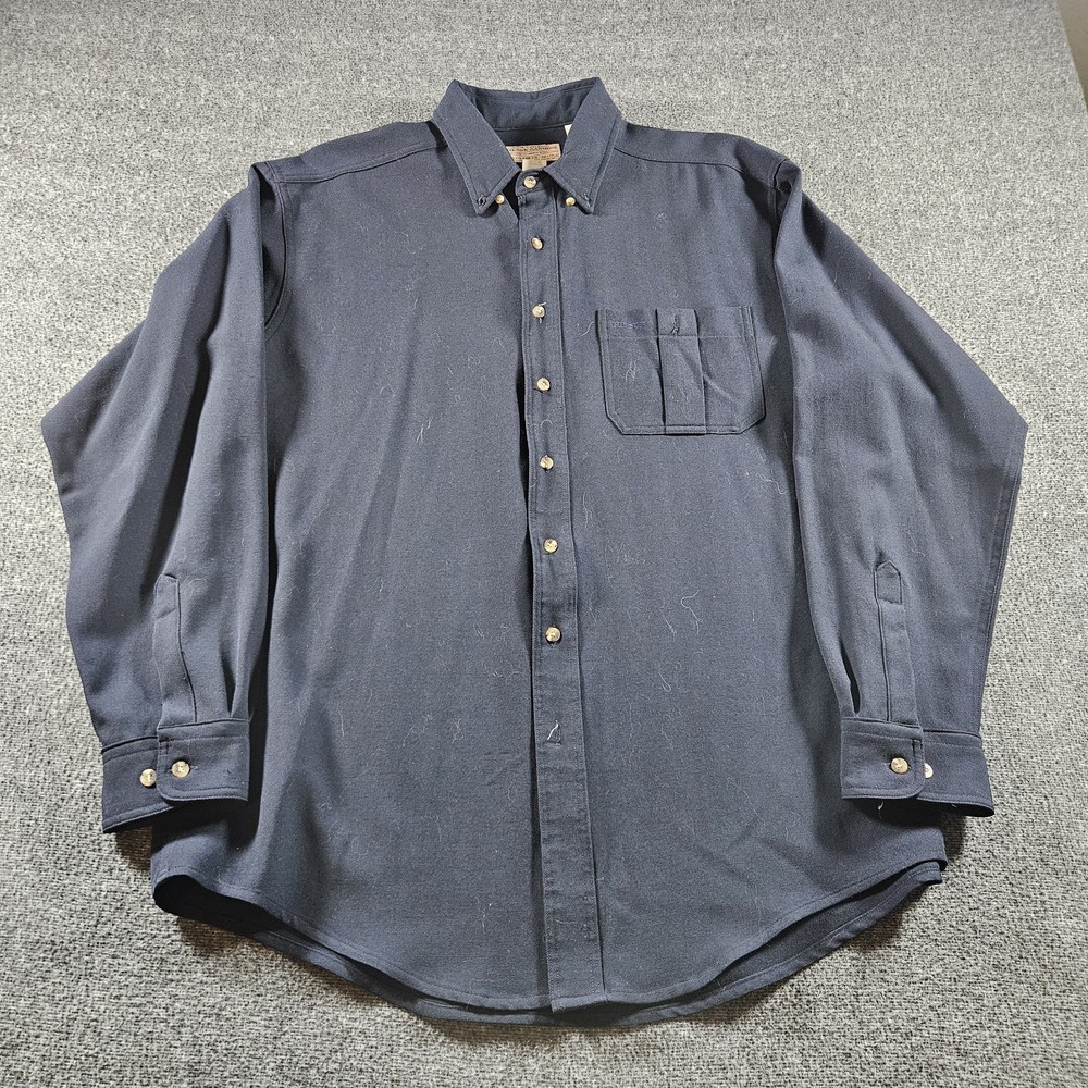 Vintage Filson Shirt Mens XL Blue Button Up Long Sleeve Casual Virgin Wool