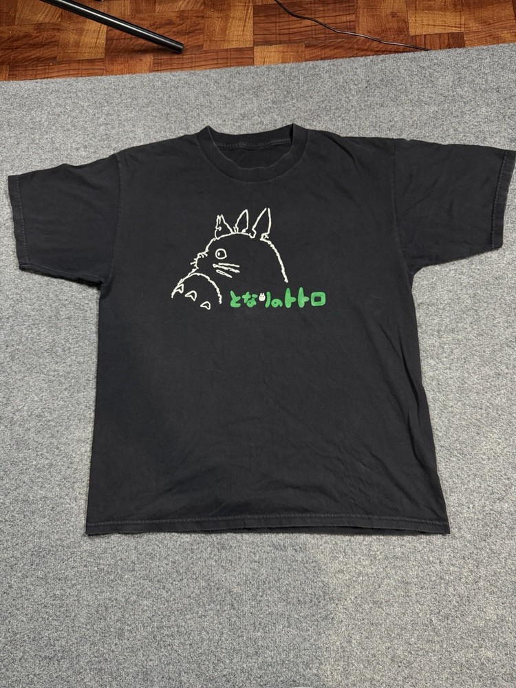 Vintage My Neighbor Totoro T-shirt Miyazaki Studio Ghibli Black Size M/L