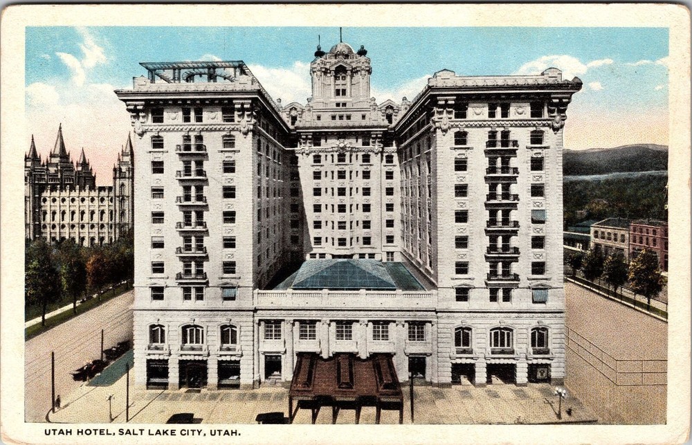 Salt Lake City UT-Utah, Utah Hotel, Front View, Vintage Postcard
