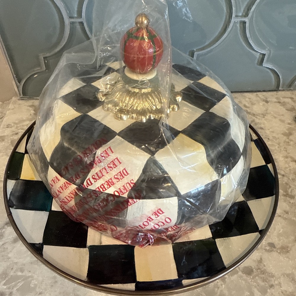 Retired Mackenzie Childs Courtly Check Butterhouse Brand New