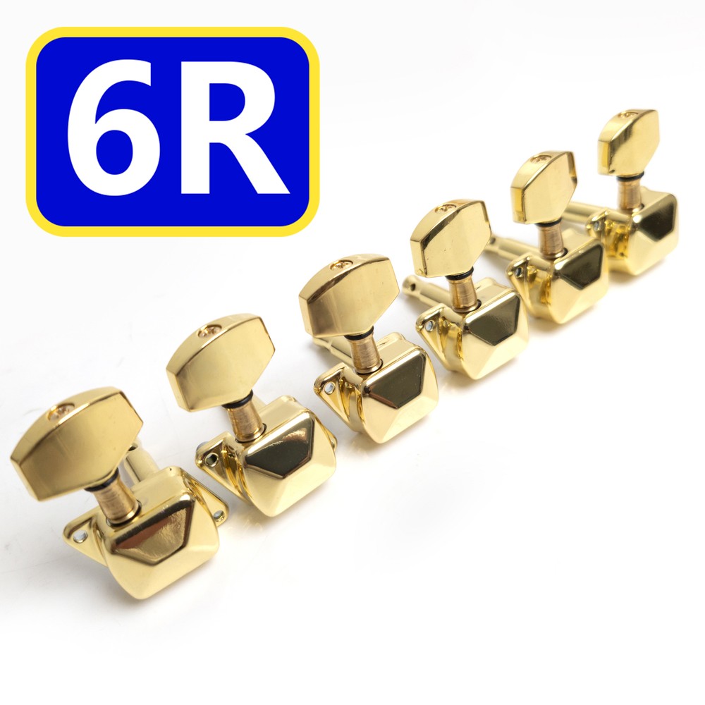 Guitar Tuning 6R Semiclosed Pegs Tuner Machine Heads Gold for Acoustic Guitar