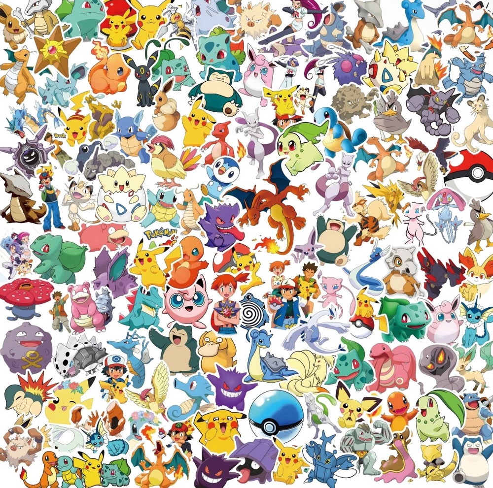 Pokemon Stickers 200 Pack Mega Bundle Waterproof Decal Sticker Set - US Seller