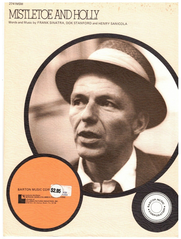 Frank Sinatra Mistletoe And Holly Sheet Music Piano/Vocal/Guitar/Chords 1957 New