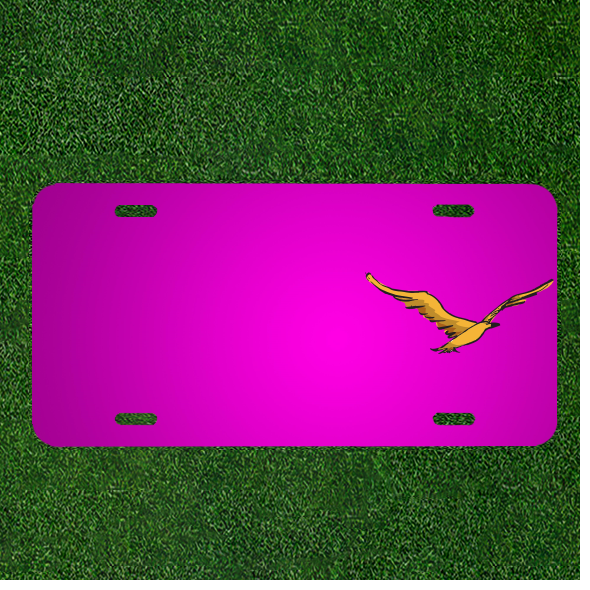 Custom Personalized Car License Plate With Add Names To Yellow Bird Flying
