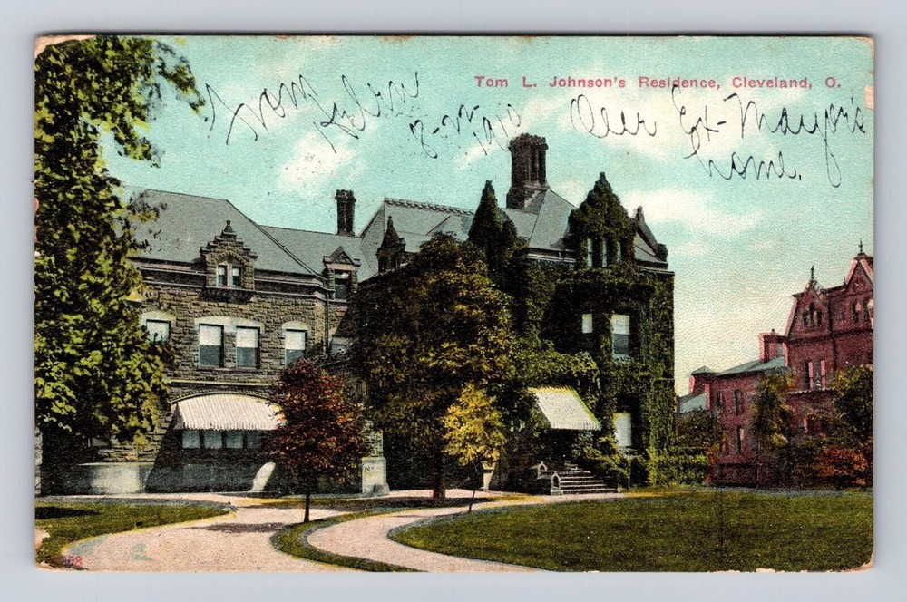 Cleveland OH-Ohio, Tom L Johnson's Residence, Antique, Vintage c1910 Postcard