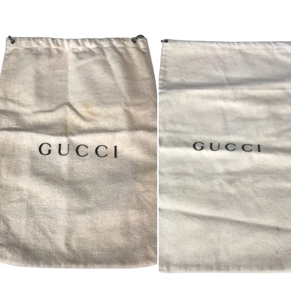 Authentic Gucci Dust Bags Covers Drawstring Lot Of 2 Made In Italy Cotton