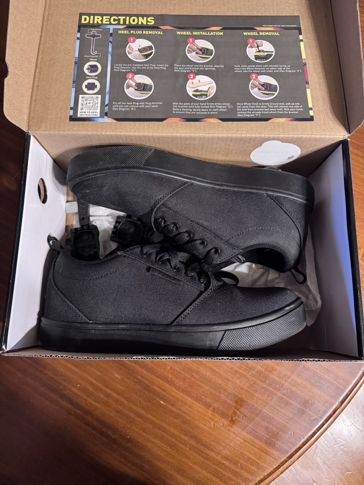 Heelys Pro 20 Black Men's Canvas Sneakers with Wheels