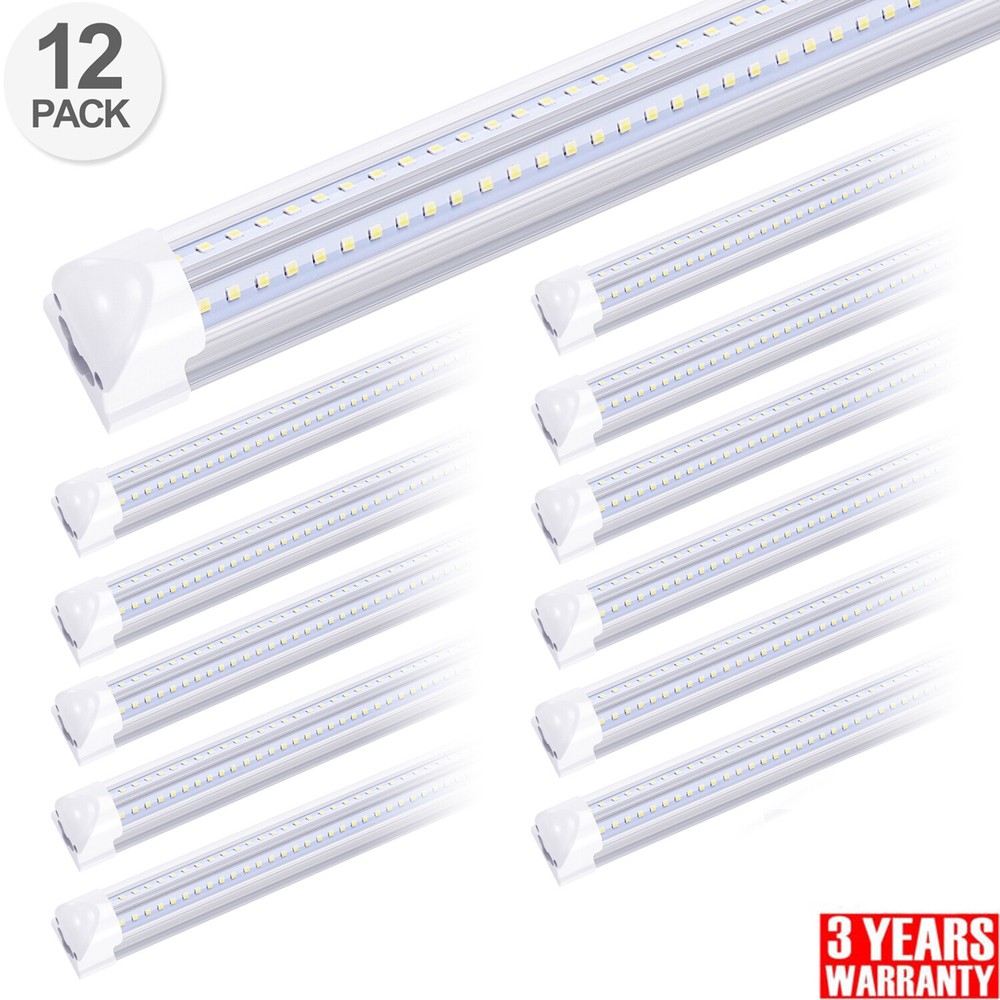 12Pack Led Shop Light 8 Foot 8FT Led Tube Lights 72W T8 Integrated 8' Fixture