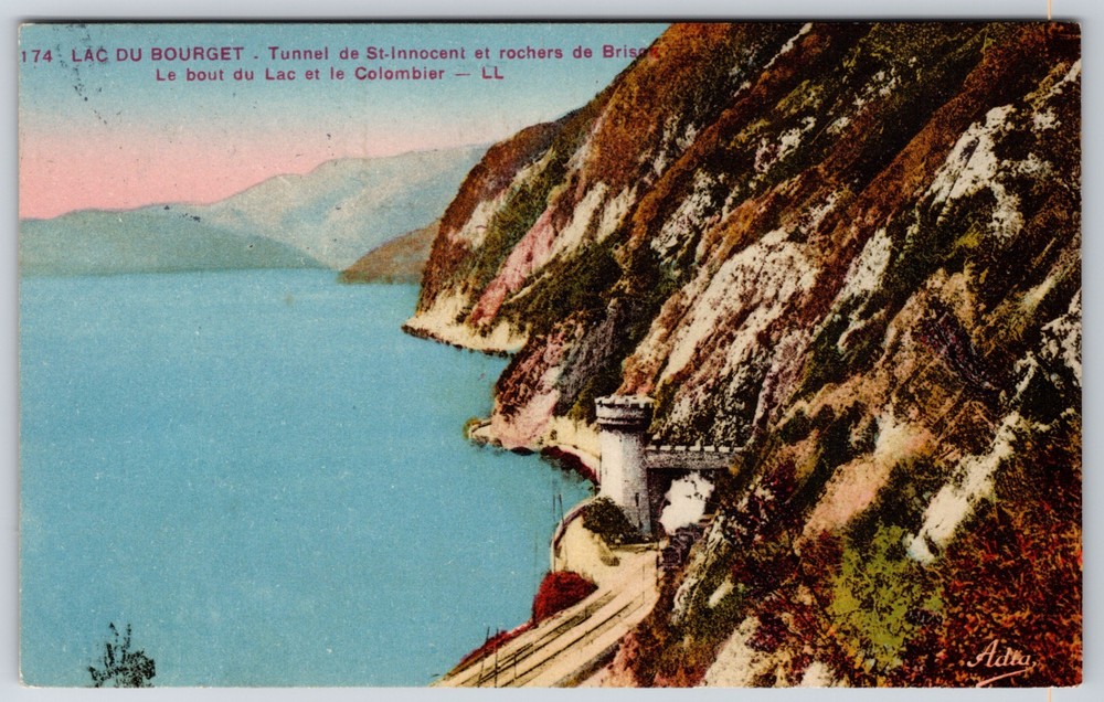 France Lac du Bourget St. Innocent Tunnel Jura Mountains Savoie 1940s Postcard