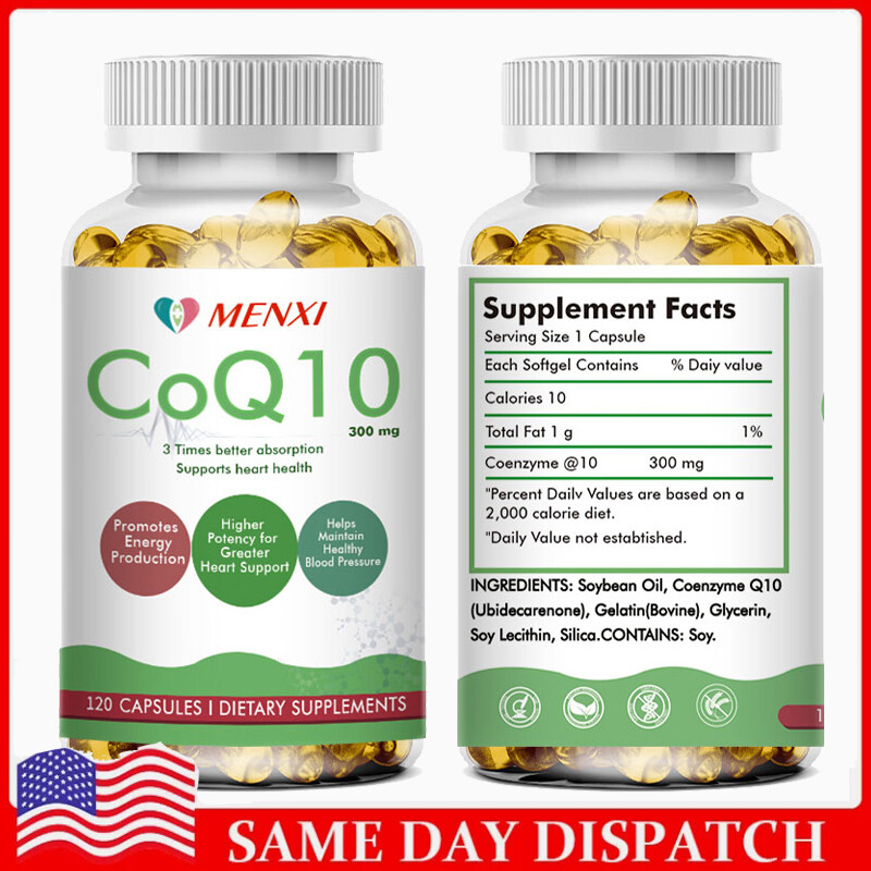 CoQ10 Coenzyme Q-10 Coenzyme 300mg Capsules BIOPERINE Antioxidant Heart Energy