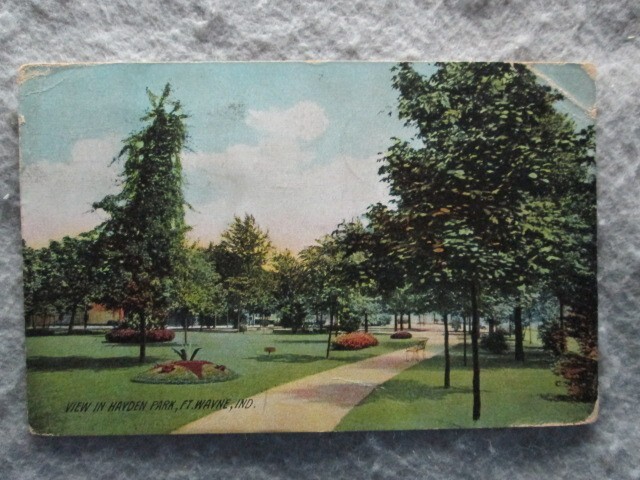 Antique View In Hayden Park, Ft. Wayne, Indiana Postcard 1909