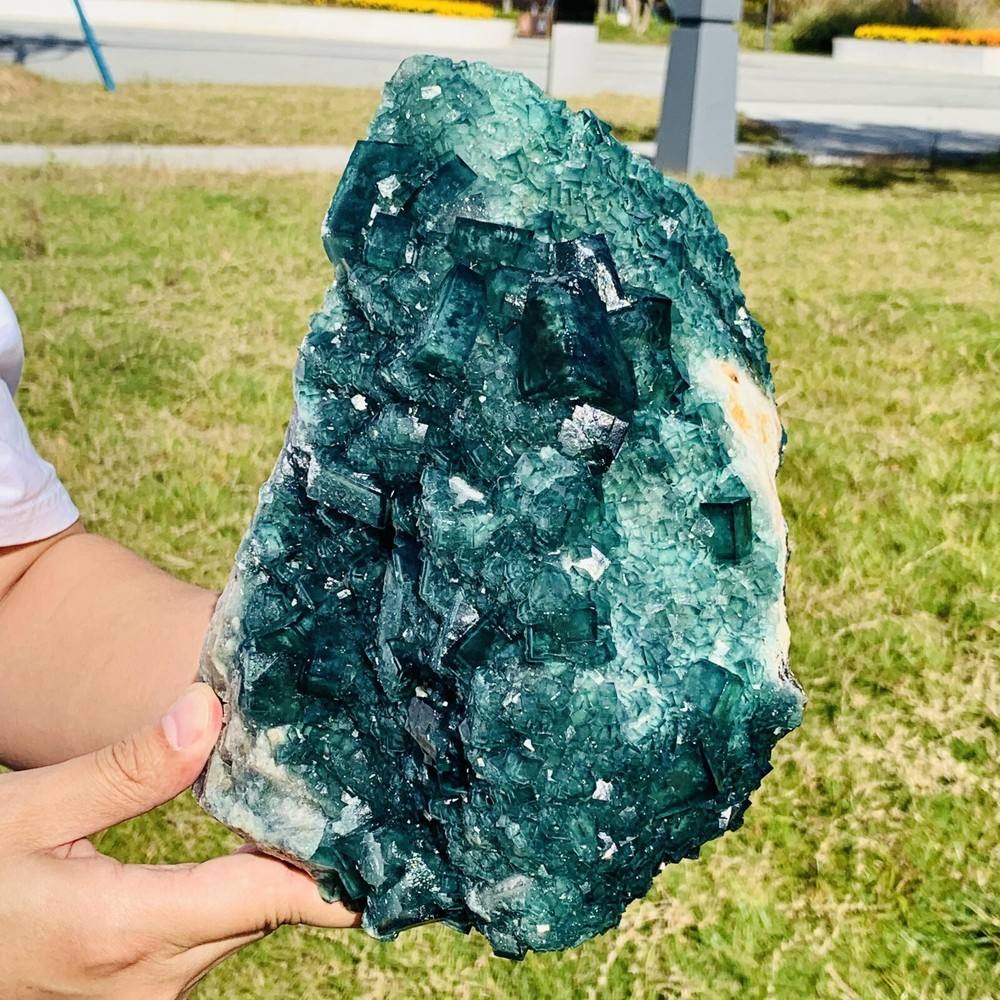 13.11LB Natural Green Fluorite Crystal Mineral Healing Specimen Raw Stone