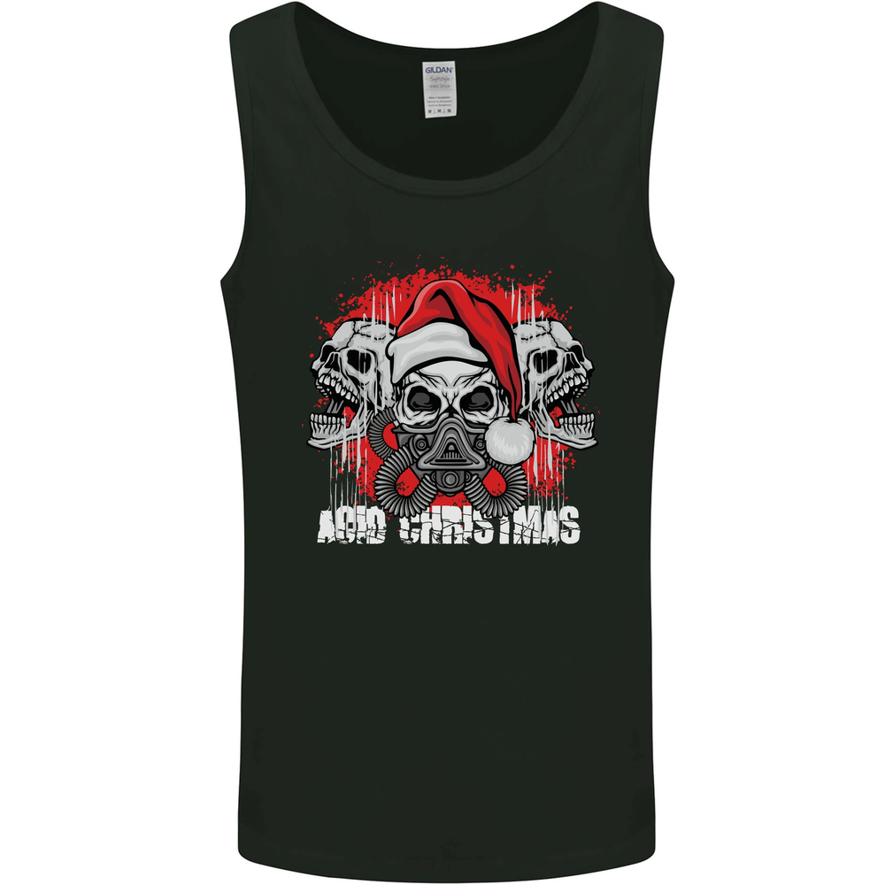 Men's Acid Christmas Skulls Graphic Vest Tank Top-image