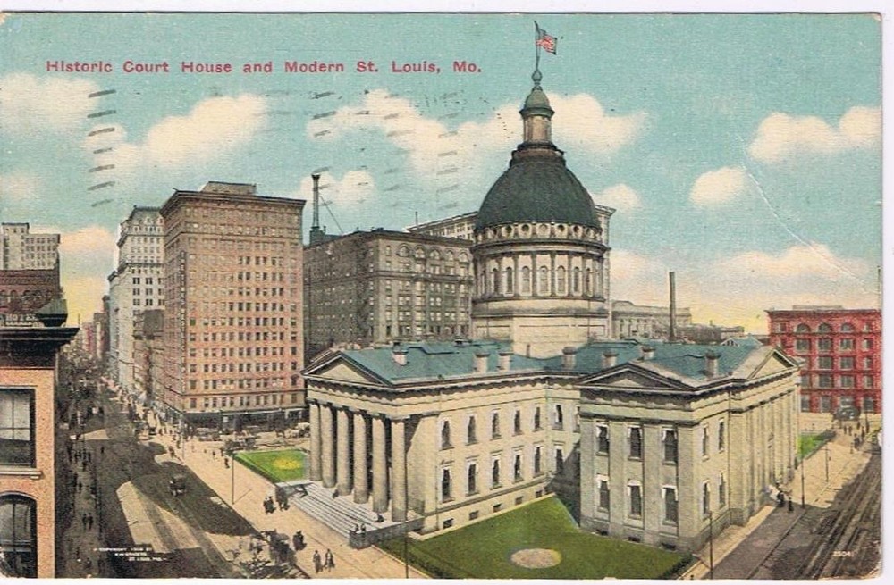 Missouri Postcard St Louis Historic Court House & Modern St Louis 1912