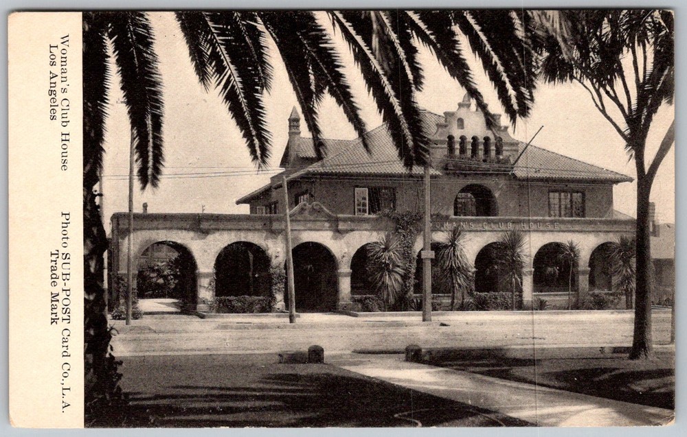 Antique Postcard Woman's Club House Los Angeles, CA 1910s