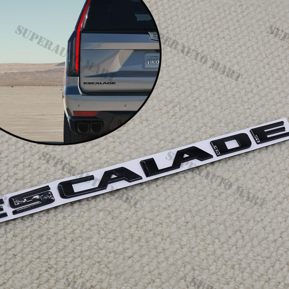 3D Letter Gloss Black For Escalade Badge Rear Liftgate Nameplate Emblem 15-22