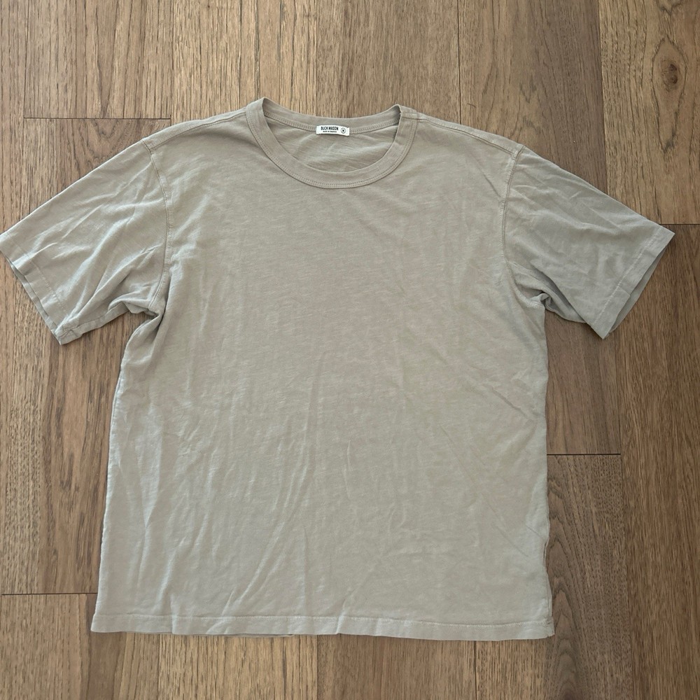 Buck Mason Men’s Medium M T-Shirt Tan Solid Tee 100% Cotton Short Sleeve