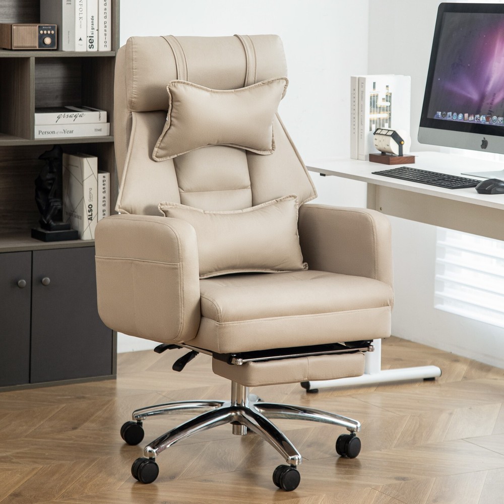 Swivel Ergonomic High Back Office Chair with Lumbar Support in Tech Leather
