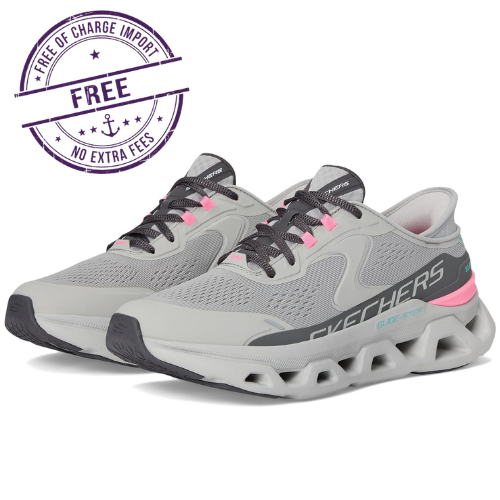 Authentic SKECHERS Glide Step Altus Hands Free Slip Ins Women's Grey Pink Medium
