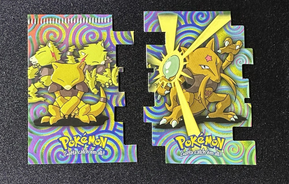 Topps Pokemon Series 2 Die-Cut Evolution Lot EV7 8 Abra Kadabra Embossed Cards-image