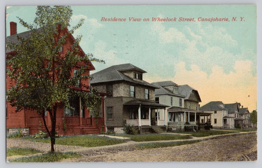 Canajoharie NY New York Wheelock Street Residence View c1910 Antique Postcard