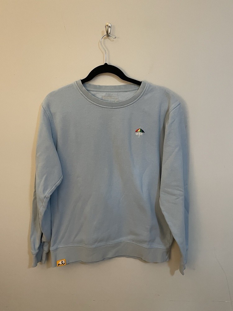 Enjoi Blue Sweatshirt With Rainbow Umbrella Size Small