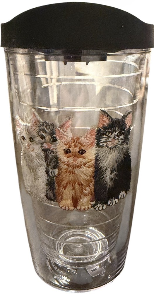 Tervis Tumbler Kittens Embroidered Applique, 10 oz double walled. Cat lovers!!!