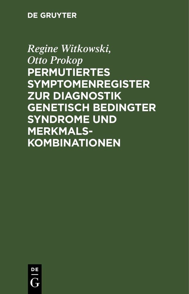 Regine Witkowsk Permutiertes Symptomenregister Zur Diagnostik Genetis (Hardback)