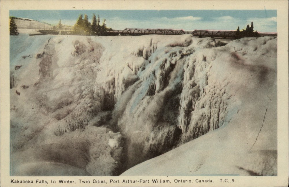 Kakabeka Falls Twin Cities Port Arthur Fort William Ontario Canada postcard s951