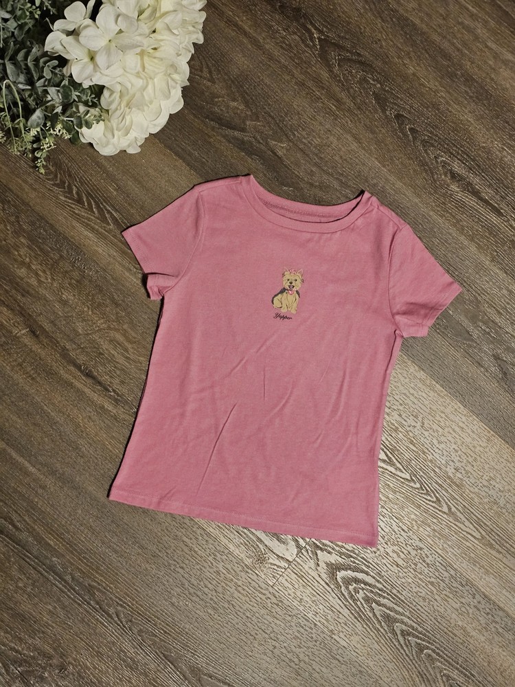 OshKosh B'gosh Girls' Dog Pink Short-Sleeve Graphic Tee Sz 6 NWT