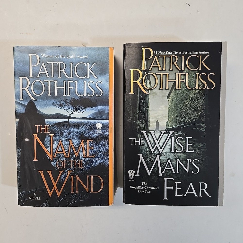 Lot of 2 Kingkiller Chronicles Name of Wind Wise Man's Fear Patrick Rothfuss