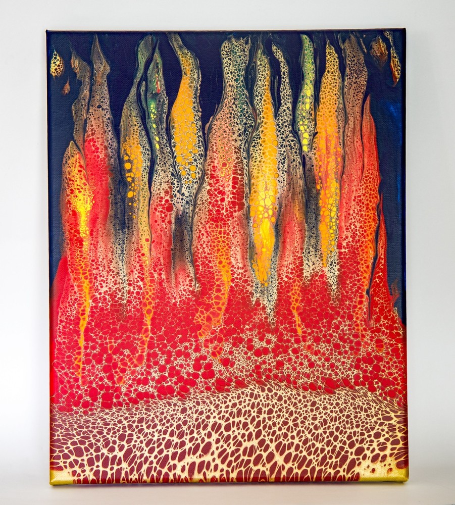 Wall Art. Acrylic Painting. Cover with Epoxy Resin. Original Abstract Art.-image