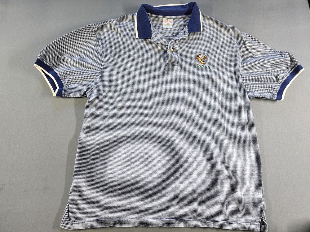 Disney Tigger Short Sleeve Polo Shirt L Blue Vintage Golf TM Winnie The Pooh 90s