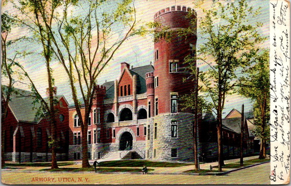 1906 Utica NY Armory Postcard A.C. Bosselman Divided Back Posted