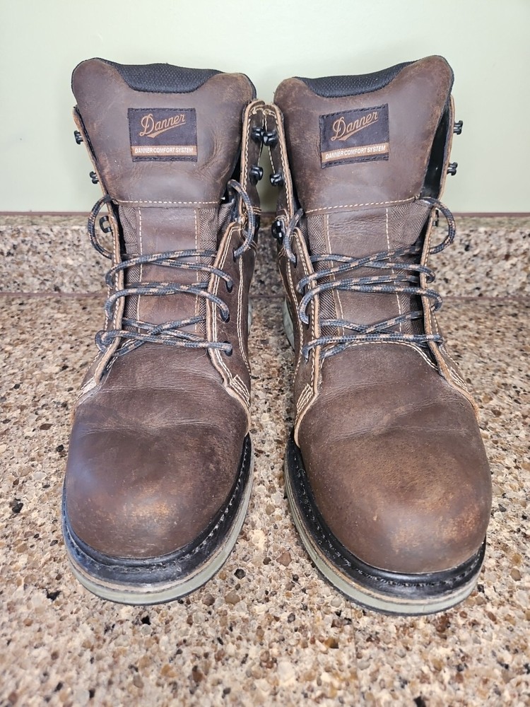 DANNER Steel Yard 6 Inch Brown Leather Waterproof Work Boots Men's Size 11.5 #12536
