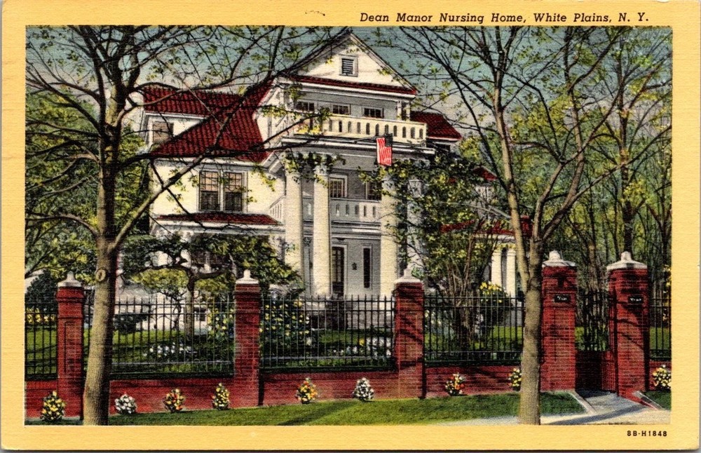 Dean Manor Nursing Home White Plains NY 1950 Postcard Linen